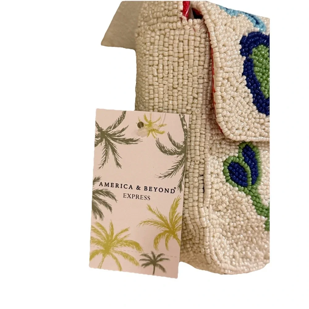 Viral‎ America & Beyond Beaded Shoulder Bag Sea Animals Turtle Lobster Starfish